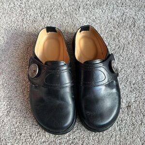 Haflinger Shoes Womens Size 36 Black Leather Loafers Slip-on Mule Clogs